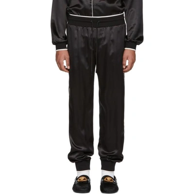Shop Dolce & Gabbana Black Silk Pyjama Trousers