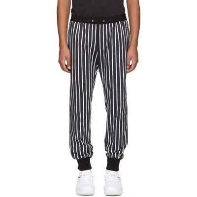 Shop Dolce & Gabbana Dolce And Gabbana Black And White Striped Lounge Pants In Hag73 Black