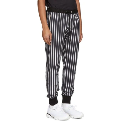 Shop Dolce & Gabbana Dolce And Gabbana Black And White Striped Lounge Pants In Hag73 Black