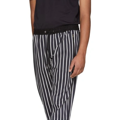 Shop Dolce & Gabbana Dolce And Gabbana Black And White Striped Lounge Pants In Hag73 Black