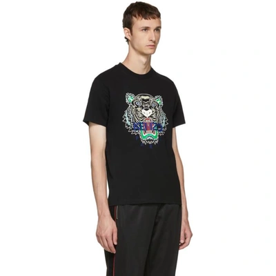 Shop Kenzo Black Tiger T-shirt In 99 Black