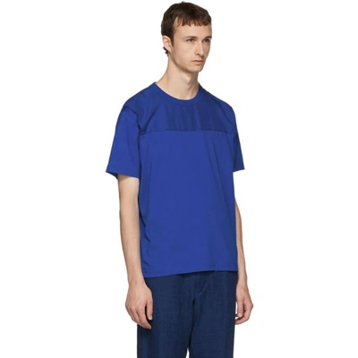 Shop Kenzo Blue Panelled Jersey T-shirt In 74frenchblu