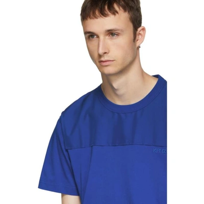 Shop Kenzo Blue Panelled Jersey T-shirt In 74frenchblu