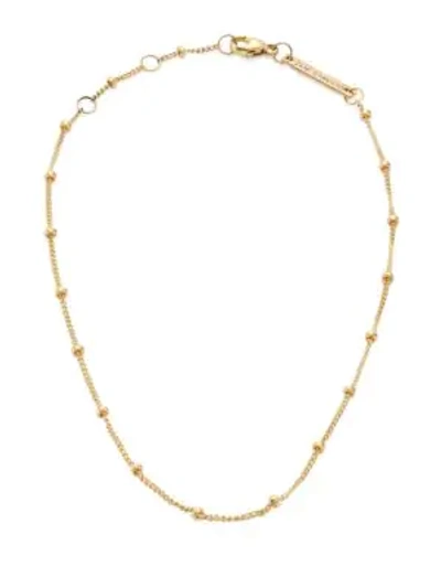 Shop Zoë Chicco 14k Yellow Gold Beaded Chain Anklet