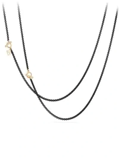 Shop David Yurman Women's Bel Aire Chain Necklace In Acrylic With 14k Yellow Gold Accents In Black