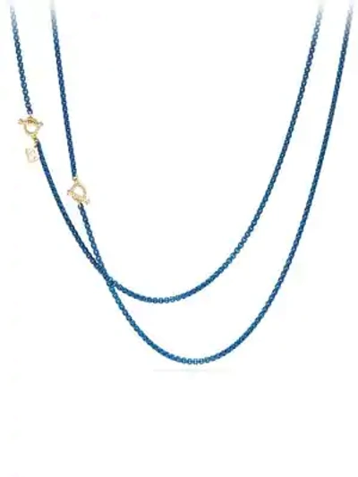 Shop David Yurman Women's Bel Aire Chain Necklace In Acrylic With 14k Yellow Gold Accents In Blue
