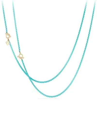 Shop David Yurman Women's Bel Aire Chain Necklace In Acrylic With 14k Yellow Gold Accents In Turquoise