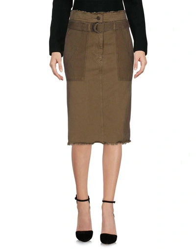 Shop Vanessa Bruno Knee Length Skirt In Military Green