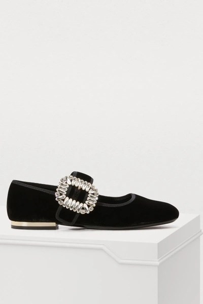 Shop Roger Vivier Strass Mary-janes In Black