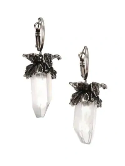 Shop Alexander Mcqueen Iris Crystal Earrings In Silver