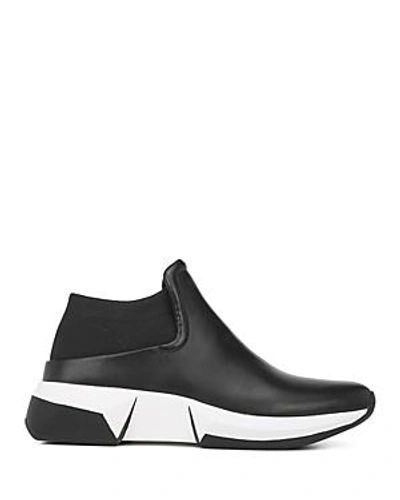 Shop Via Spiga Women's Veila Leather & Knit Slip-on Sneakers In Black