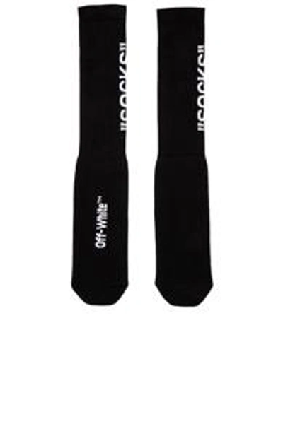 Shop Off-white Quote Socks In Black