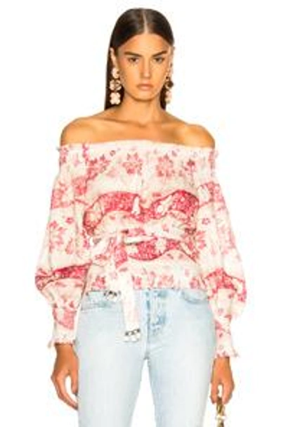 Shop Zimmermann Bayou Top In Red Floral