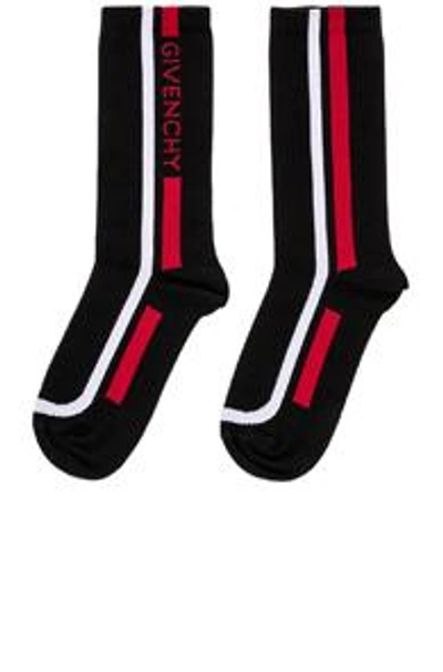 Shop Givenchy Moto Biker Socks In Black