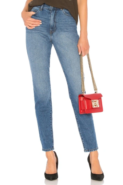 Shop Dr Denim Nora Mom Jean In Mid Indigo Wash