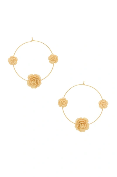 Shop Ettika Rose Hoops In Metallic Gold