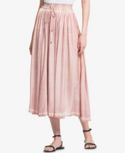 Shop Dkny Drawstring Midi Skirt In Rose