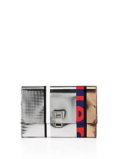 Shop Proenza Schouler Small Metallic Leather Lunch Bag In Silver
