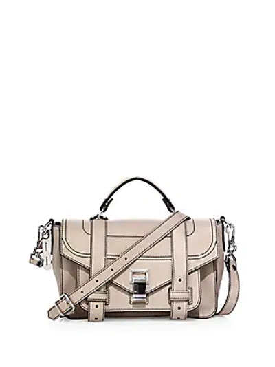 Shop Proenza Schouler Ps1 Tiny Leather Satchel In Sand