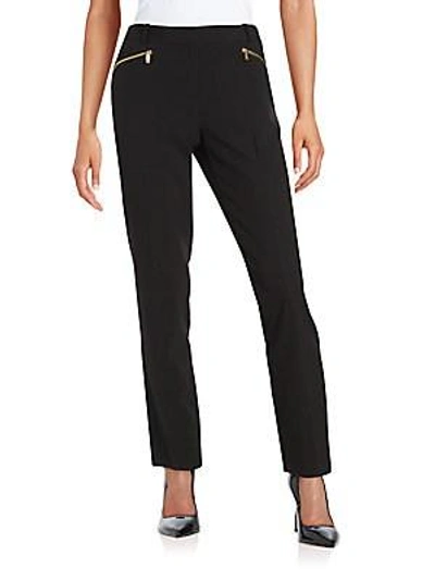 Shop Calvin Klein Straight-leg Zip Pants In Black