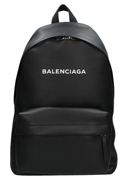 Shop Balenciaga Everiday Black Leather Backpack