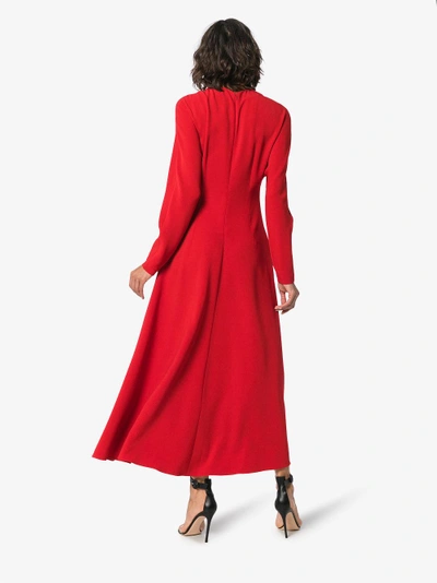 Shop Stella Mccartney Red Lace V Neck Dress