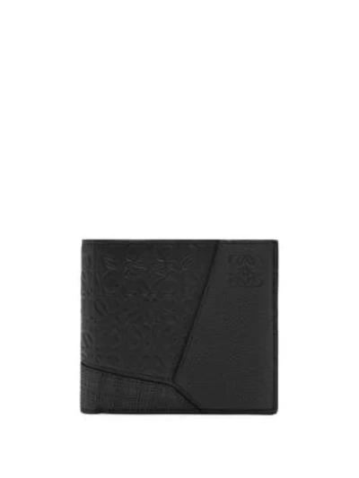 Shop Loewe Men's Puzzle Bifold Wallet In Black