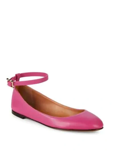 Shop Valentino Classic Leather Ballet Flats In Lilac