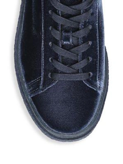 Shop Vince Neela Denim Sneakers In Vintage Blue
