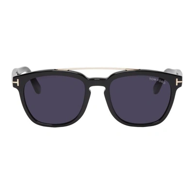 Shop Tom Ford Black Holt Sunglasses In 01a