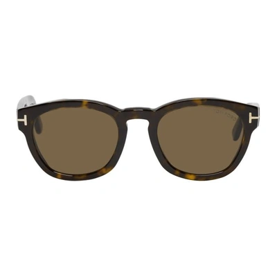 Shop Tom Ford Tortoiseshell Bryan-02 Sunglasses In 52j Hav/rov