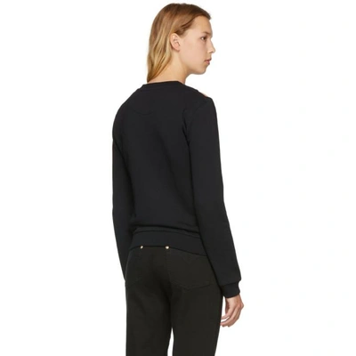 Shop Versus Black Safety Pin Slit Sweatshirt In B1008 Black
