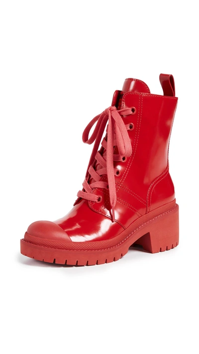 Shop Marc Jacobs Bristol Laced Up Boots In Red