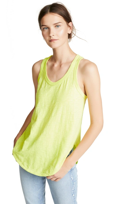 Shop Wilt Shrunken Shirttail Tank Top In Lime
