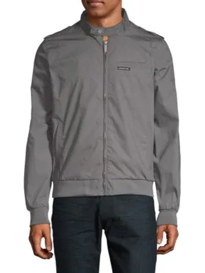 Shop Members Only Classic Iconic Racer Jacket In Grey