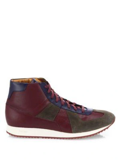 Shop Facto Leather Lace-up High-top Trainers In Multi