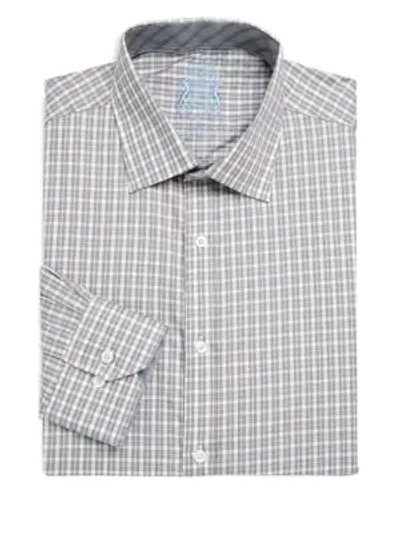 Shop English Laundry Plaid Cotton Dress Shirt In Grey Navy