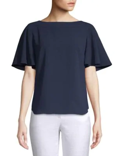 Shop Trina Turk Symone Boatneck Top In Indigo