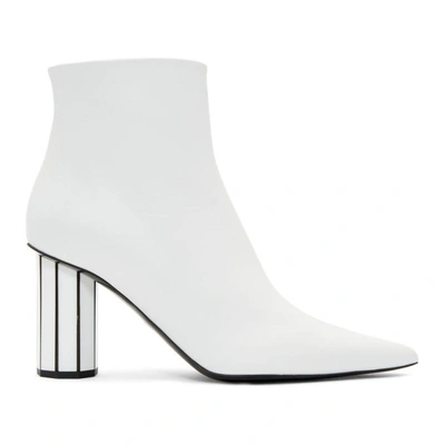 Shop Proenza Schouler White Pointy Faceted Heeled Boots