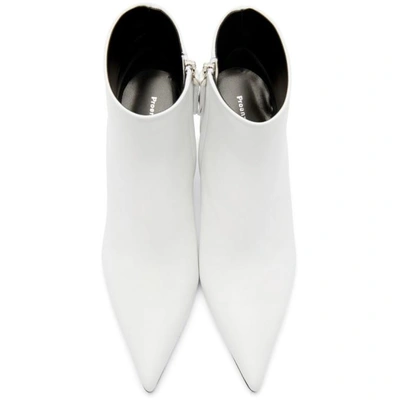 Shop Proenza Schouler White Pointy Faceted Heeled Boots