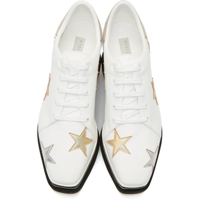 Shop Stella Mccartney White Elyse Stars Platform Derbys In 9075 Wh/pr/