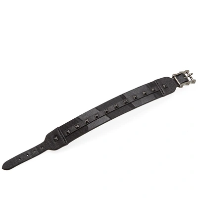 Shop Valentino Rockstud Camo Bracelet In Black