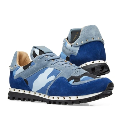 Shop Valentino Stud Sole Rockrunner Sneaker In Blue