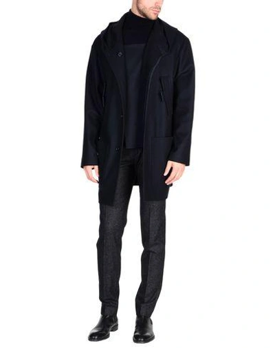 Shop Jil Sander Coats In Dark Blue