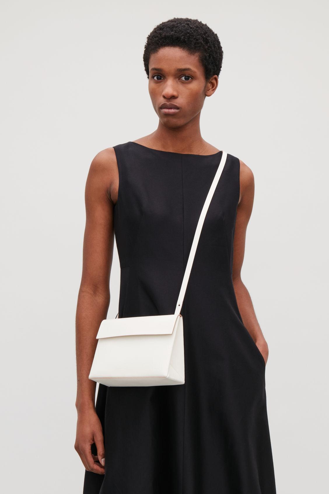 cos structured leather shoulder bag