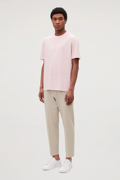 Shop Cos Bonded Cotton T-shirt In Pink