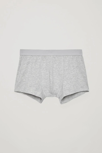 Shop Cos 2-pack Organic-cotton Boxer Briefs In Grey