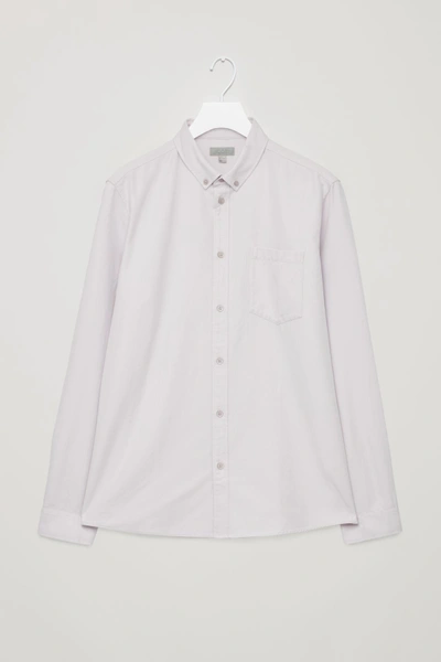 Shop Cos Cotton Button-down Shirt In Purple