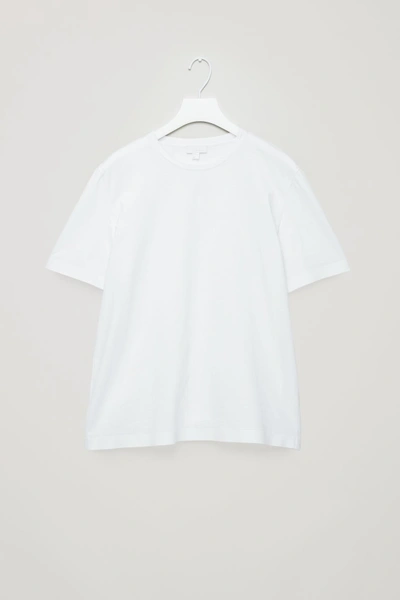 Shop Cos Bonded Cotton T-shirt In White