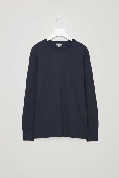 Shop Cos Basic Long-sleeved T-shirt In Blue